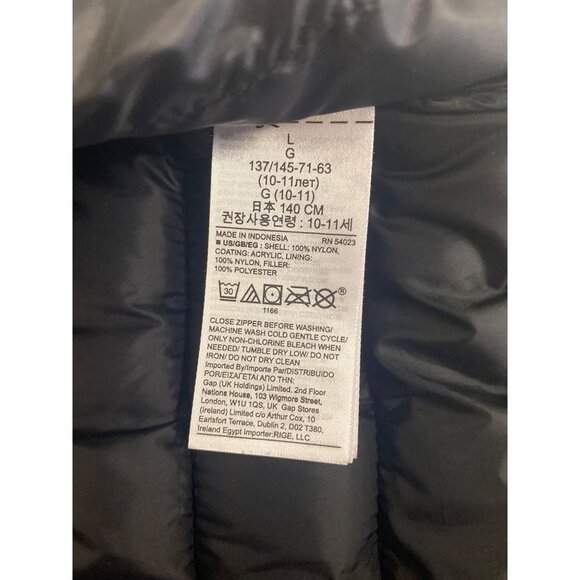 Gap Kids Large Black Lightweight Puffer Vest With Primaloft Upcycled Sustainable - Picture 10 of 10